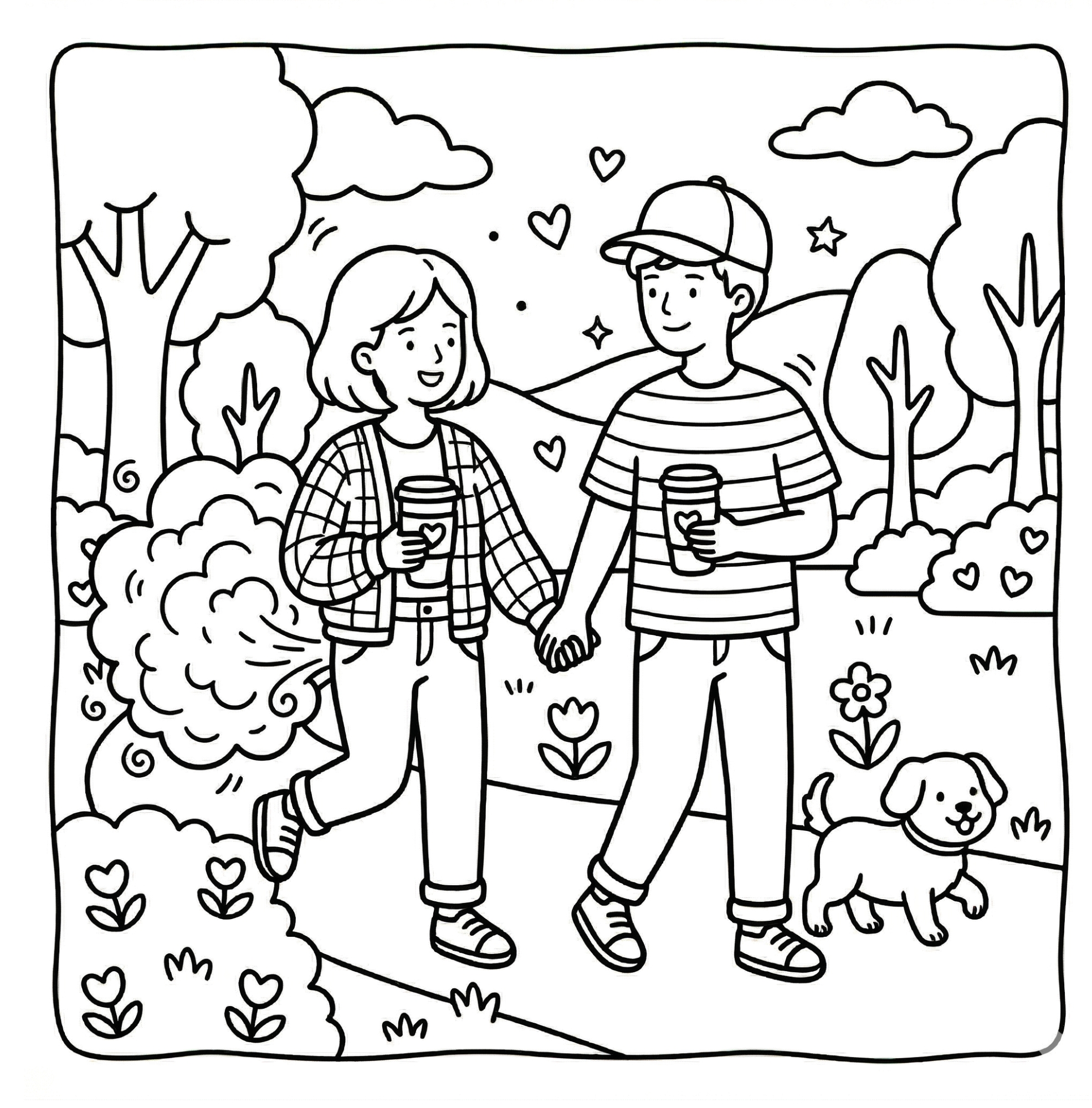 Bonus couples coloring page